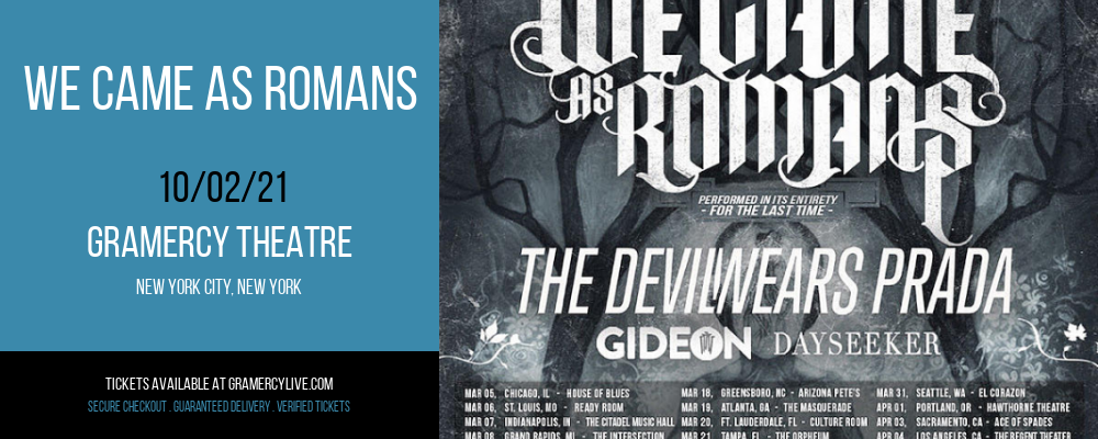 We Came As Romans at Gramercy Theatre tickets We Came As Romans at Gramercy Theatre