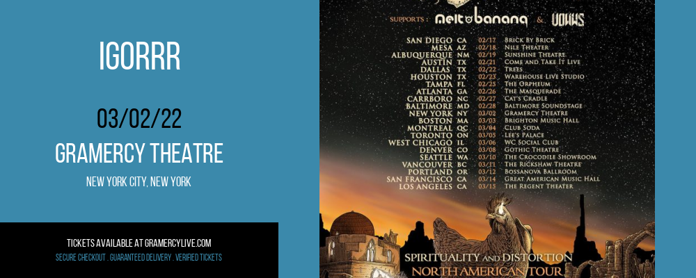 Igorrr at Gramercy Theatre tickets Igorrr at Gramercy Theatre